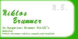 miklos brummer business card